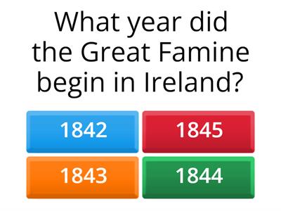 The Great Famine Quiz