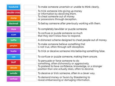 Verbs of confusion/ deceit
