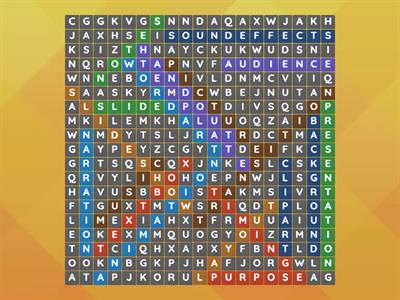 PowerPoint terms wordsearch