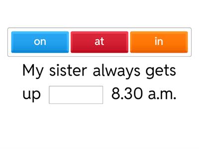Prepositions IN, AT, ON (time)