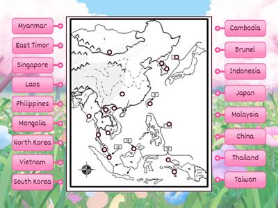 East and Southeast Asia Political Map