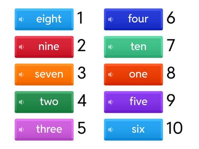 Numbers 1-10 English - Match up