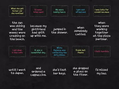 Past Simple, Past Continuous & Past Perfect.