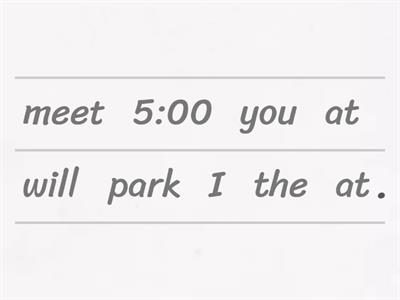 Prepositions: in, on, at