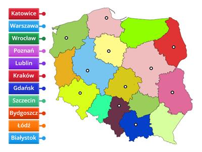 Mapa Polski- największe miasta 