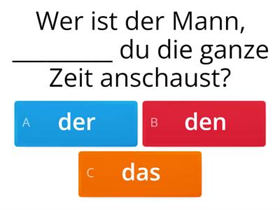 B1 L2 Relativsätze im Nominativ und  Akkusativ 