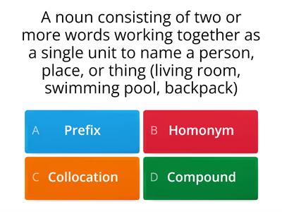 Vocabulary - key terminology