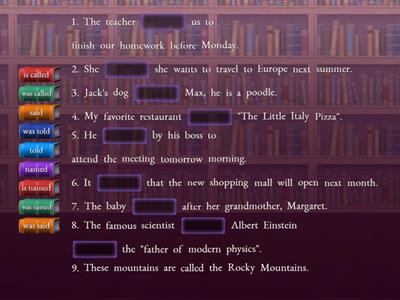 named \ called \ said \ told