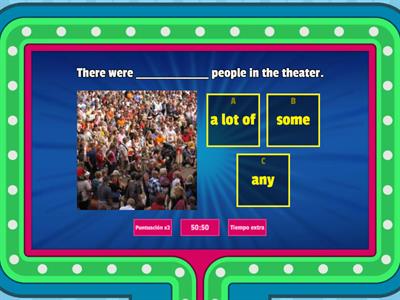 Quantifiers a lot of, some, any