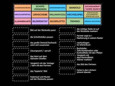 Übungen und Lernspiele mit Selbstkontrolle