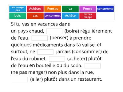 Conseils de voyage  + impératif