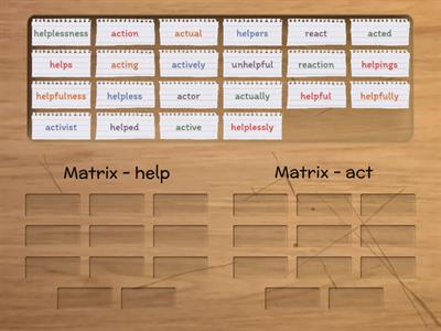 Matrix - help Word Sort