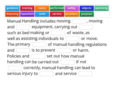 Purpose of Manual Handling 