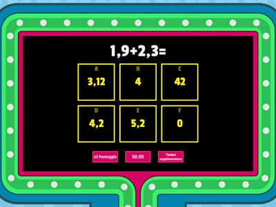 Addizioni e sottrazioni con i numeri decimali