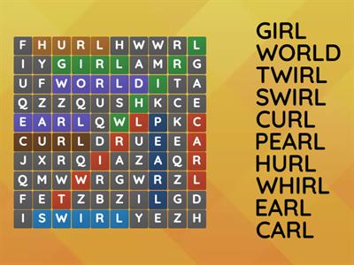 final rl words-one syllable