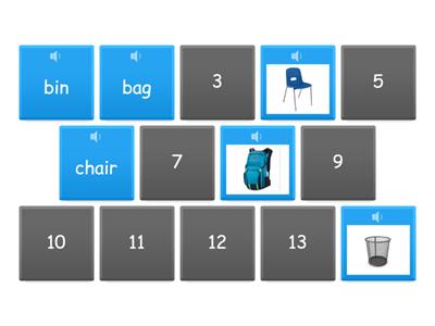 PE Classroom Objects - Find the pairs