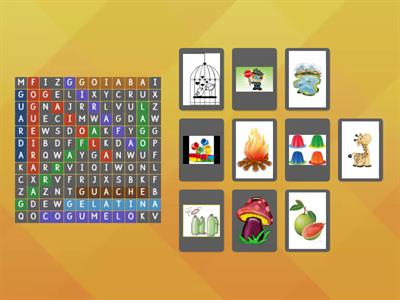 Caça-palavras com as letras G e GU