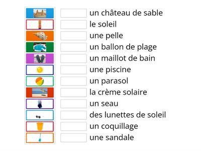 Le vocabulaire de l'été