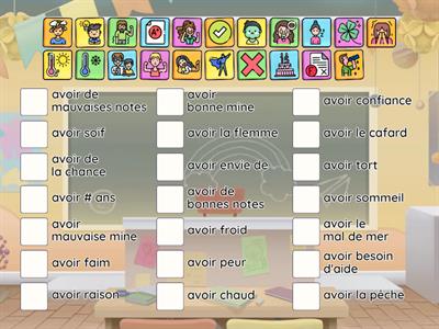 Les expressions avec AVOIR