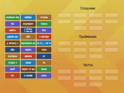 Прийменник. Сполучник. Частка