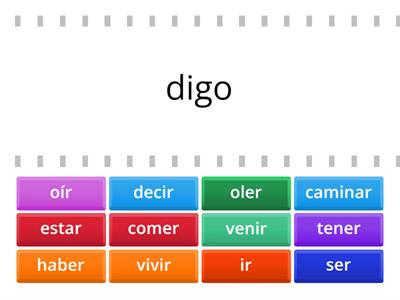 Verbos irregulares -Grupo 1 (totalmente irregulares) +3 regulares