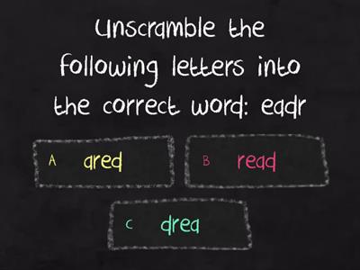 Dr. Seuss SW Unscramble