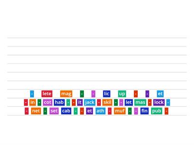 Just Words: Unit 5 VCCV Word Builder