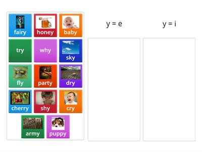 Y as a vowel (long e/long i)