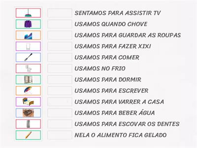 Linguagem receptiva - associação ao uso de objetos 