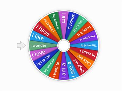 Sentence Starter Wheel