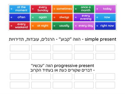 Time expressions present simple, present progessive