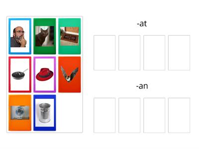 Word Family Sort -at and -an