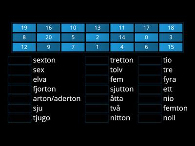 numerot 0-20 (svenska)