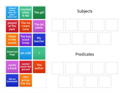 Subjects and Predicates Sort
