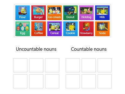 Countable and Uncountable nouns with SpongeBob ✨