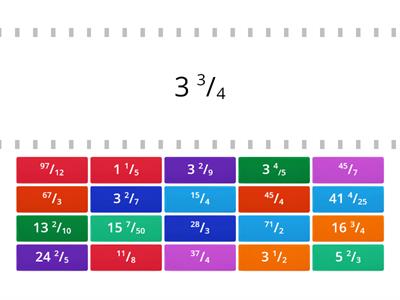 Mixed numbers and improper fractions