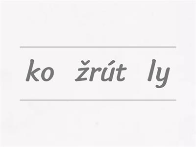 vybrané slová po L - slo víč ka - skladanie trojslabičných slov