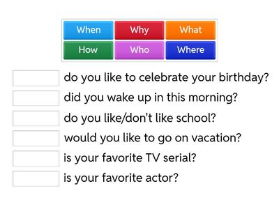 Who what where when why matching 