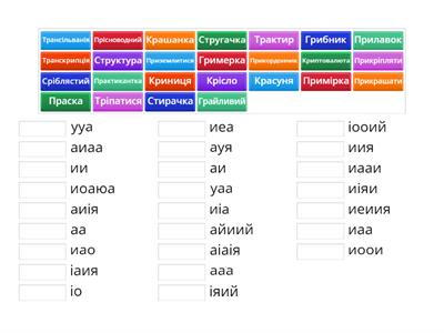 Розчитування. Голосні+слова.