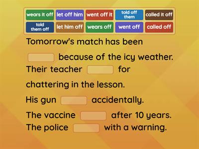 Phrasal verbs with OFF