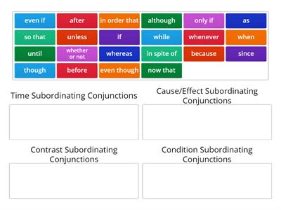 Subordinating Conjunction Category Sort