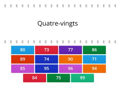 Les nombres (70-99)