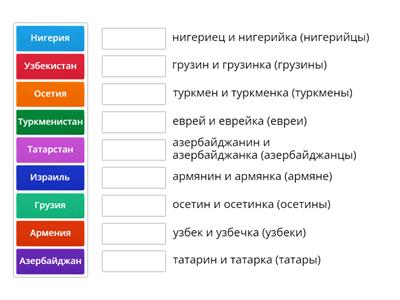 Национальности (задание к видео)