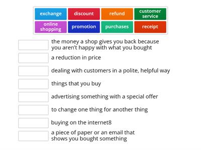 Prepare 5 Unit 1 Shopping vocab plus