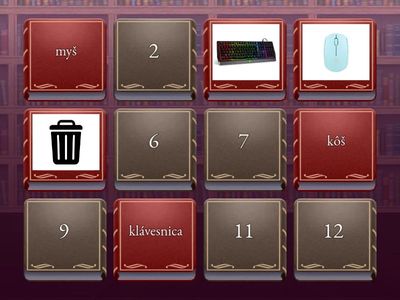 INF - pexeso - nájdi správne dvojice (počítač a prídavné zariadenia)