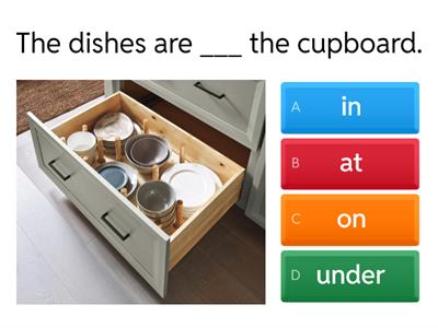 1-Place Prepositions Basic: IN-ON-UNDER