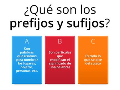 Prefijos y sufijos