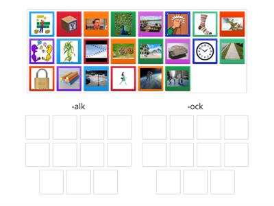 Wordwall sort:  -alk vs. -ock