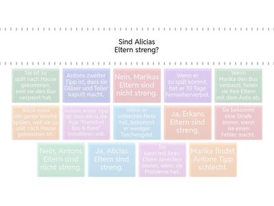 Sind eure Eltern streng? - pitanja i odgovori za Leseverstehen