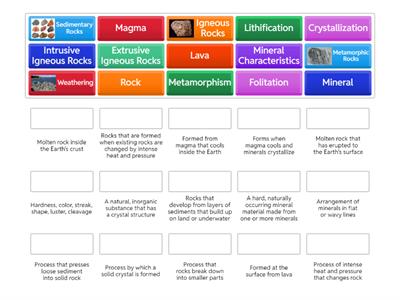Rocks and Minerals Flashcards